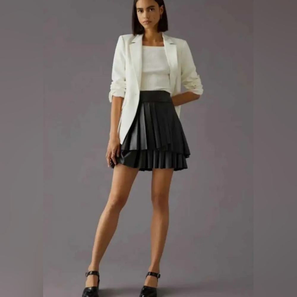 Anthropologie Maeve Faux Leather Skirt